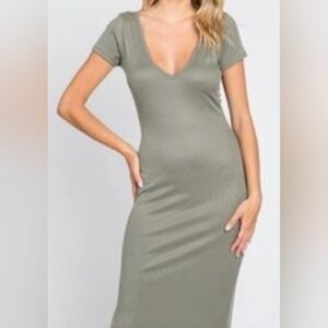 Anthropologie See you Monday women's large green shirt dress.